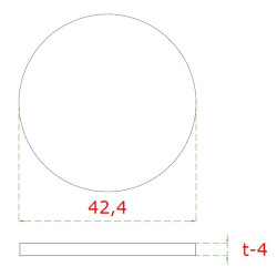 Ukončenie ø 42,4 mm, brúsená nerez AISI 304 Ukončenie ø 42,4 mm, brúsená nerez AISI 304